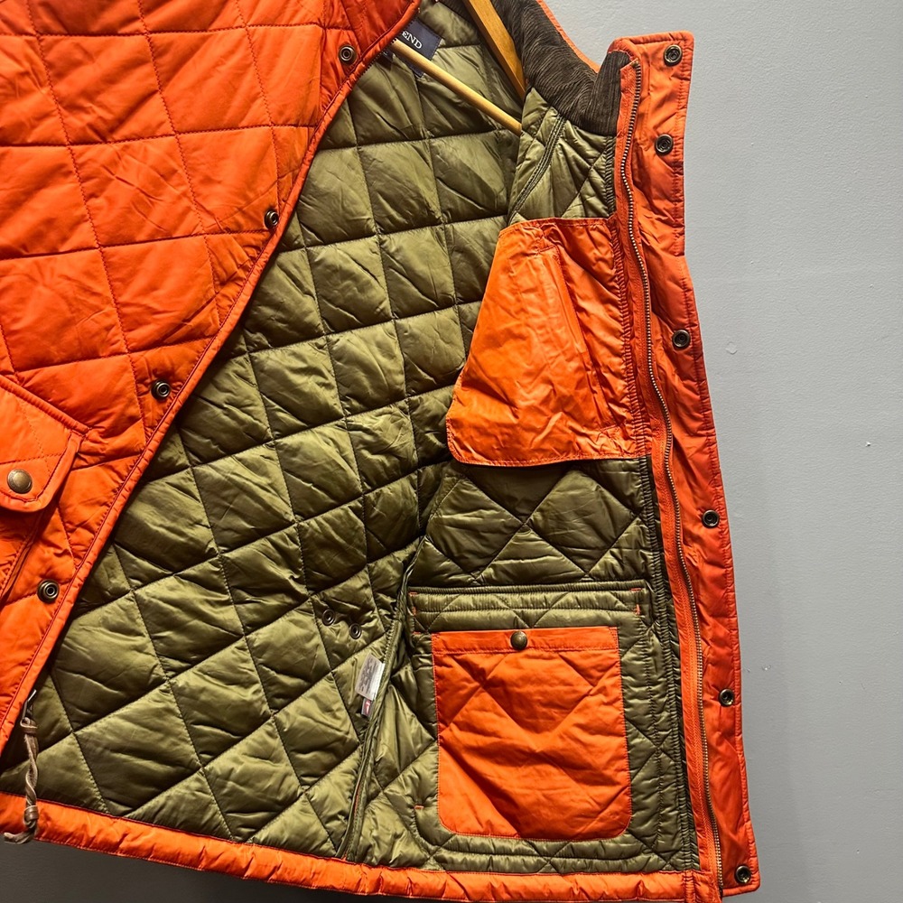 Lands' End Primaloft Quilted Vest Orange Hunting Men's L 42-44 - Picture 5 of 6